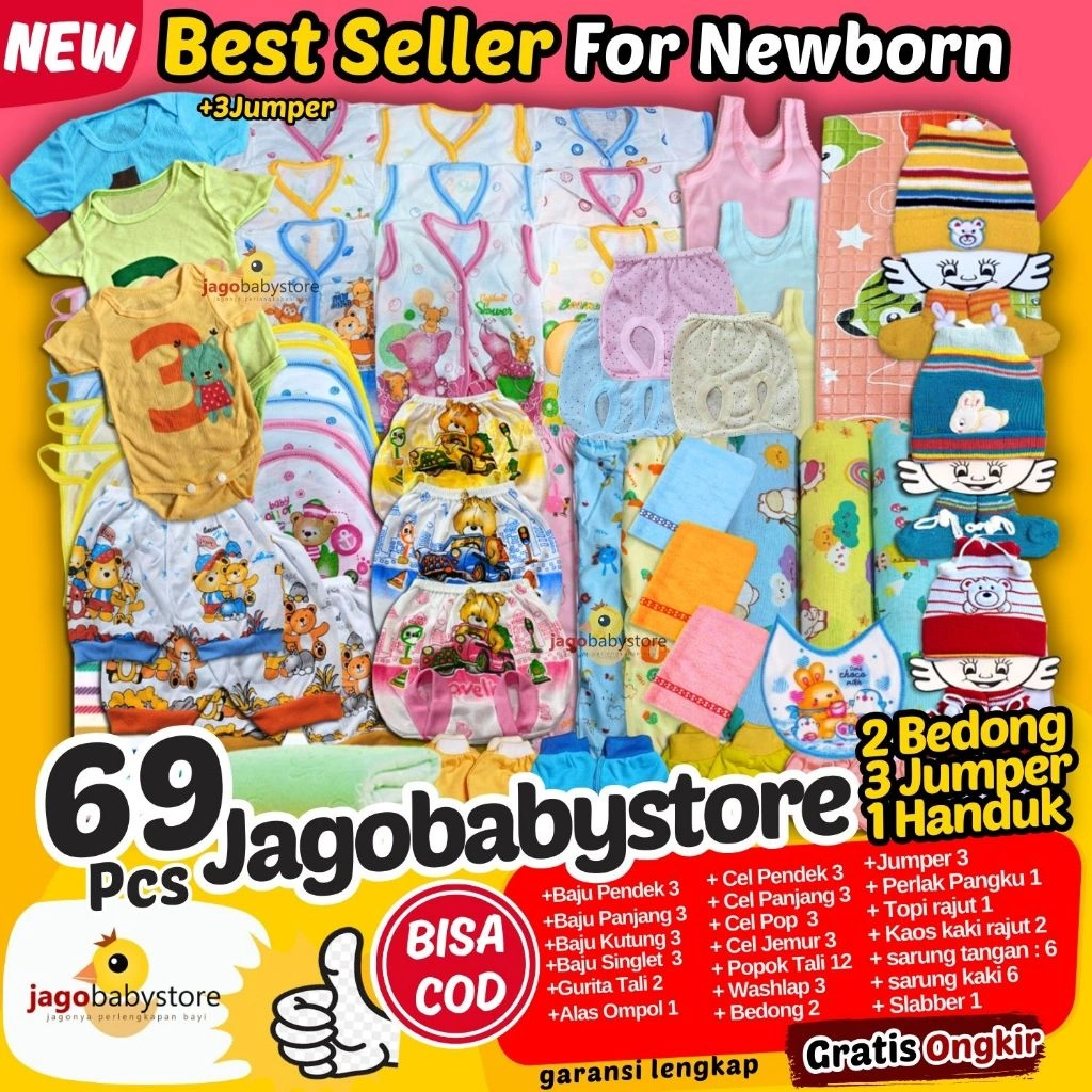 Kado Gift Bayi Baru Lahir, Paket Baju Bayi Puas, perlengkapan lahiran murah, set baju new born, Celana Bayi, Baju Bayi, bedong, perlak