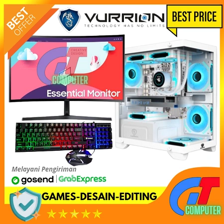 PC Gaming Fullset INTEL i3 12100F ( RTX 3050 6GB DDR6 ) SSD 256GB LED 24"Inch 144HZ GAMING / EDITING