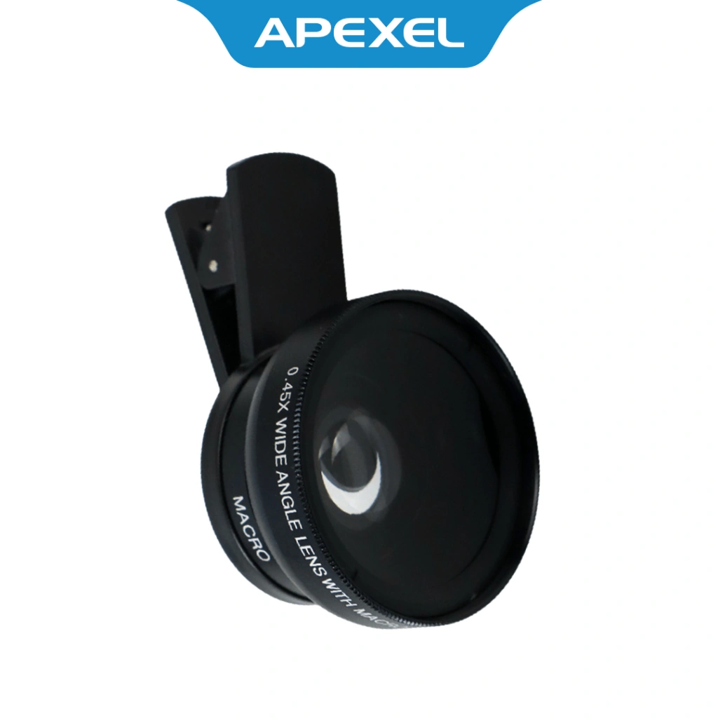 APEXEL Lensa Super Wide Angle Lens 0.45X + Macro Smartphone - APL-0.45WM