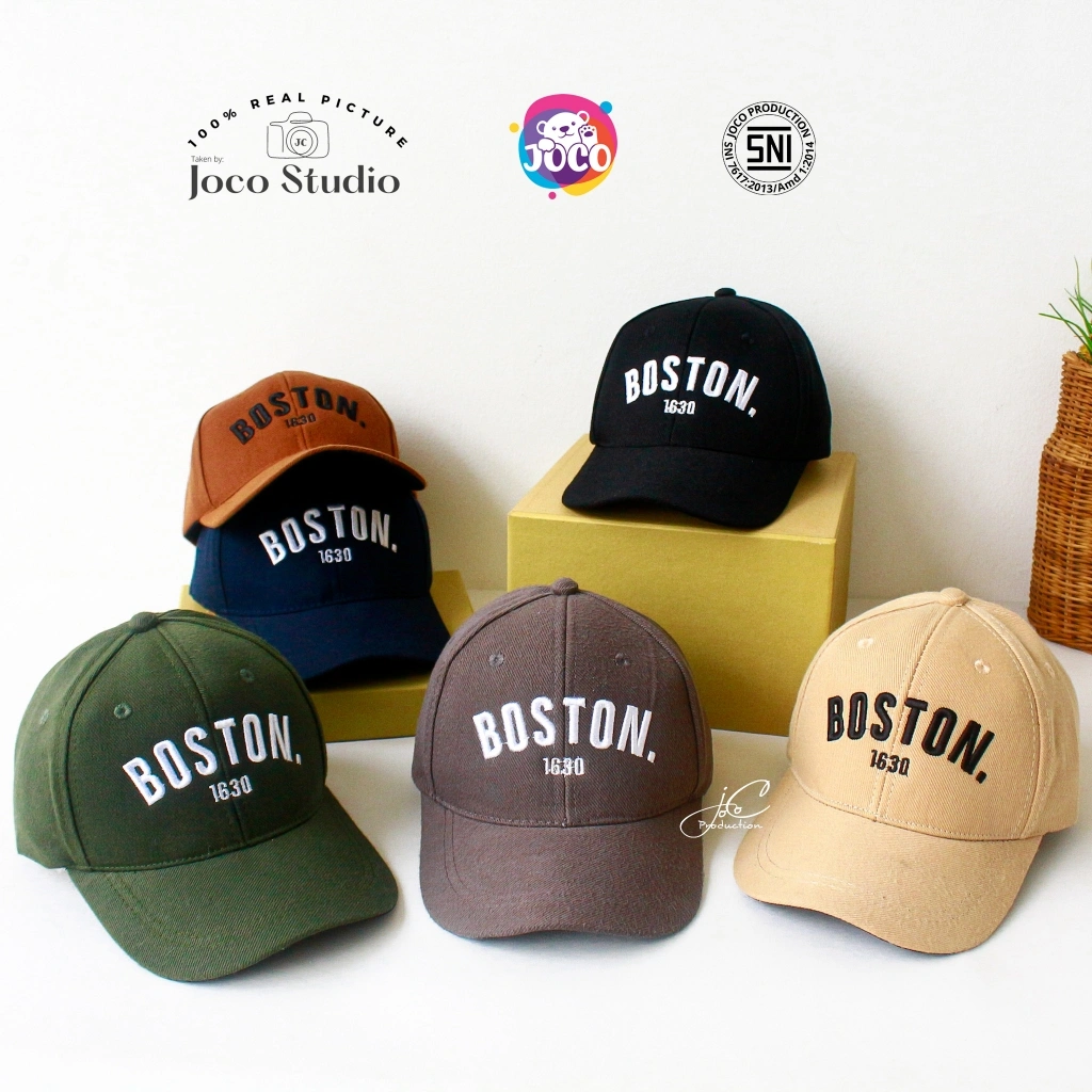 Jocoproduction - Topi Anak Fashion Baseball Premium Kualitas Ekspor Unisex 3 – 7 Tahun Bordir Boston
