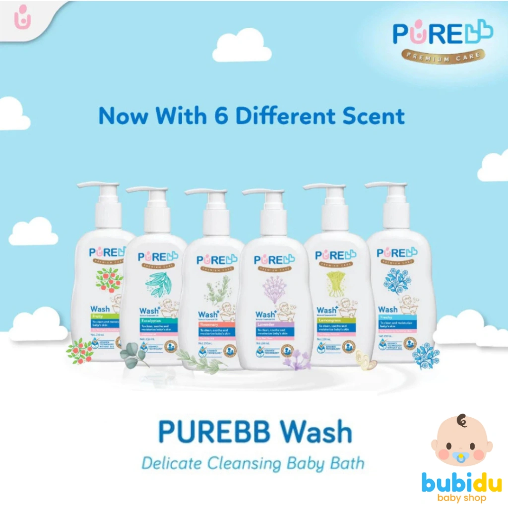 PURE BB Wash 230ml Pump Freshy Fruity | Baby Body Wash Alat Peralatan Sabun Mandi Cair Anak & Bayi