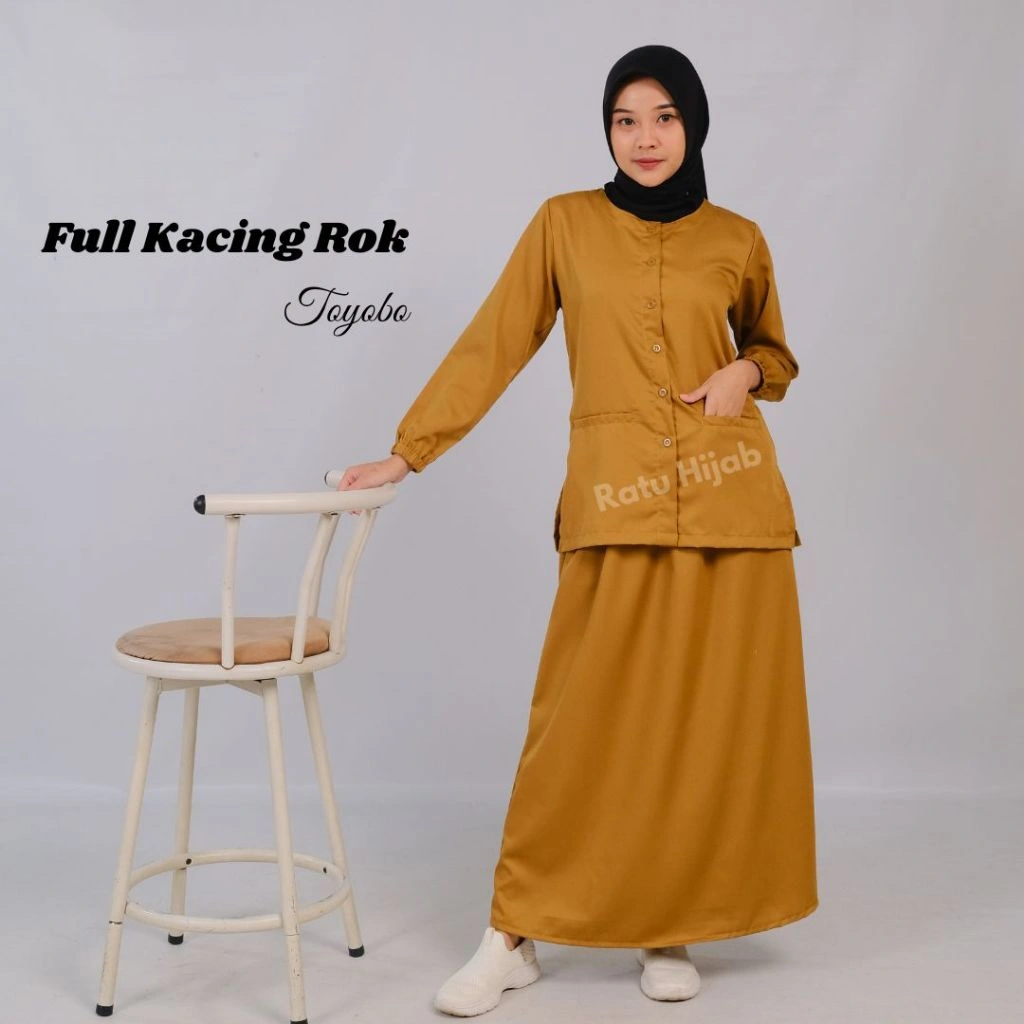 Baju OK OKA ROK Full Kancing bahan Toyobo Seragam Klinik Kesehatan