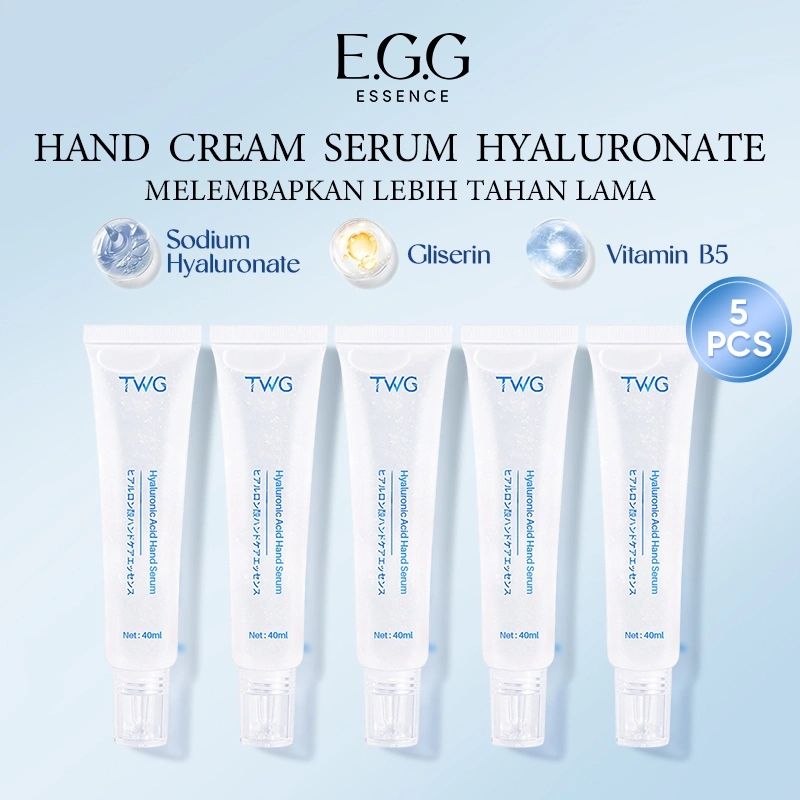 EGG - COD | 5PCS | Egg & TWG Hand Cream  Hyaluronic Acid Hand Cream dengan Asam Hialuronat Hand Serum Hand Pemulihan kuat Essensi perawatan tangan asam hyaluronic Wanita