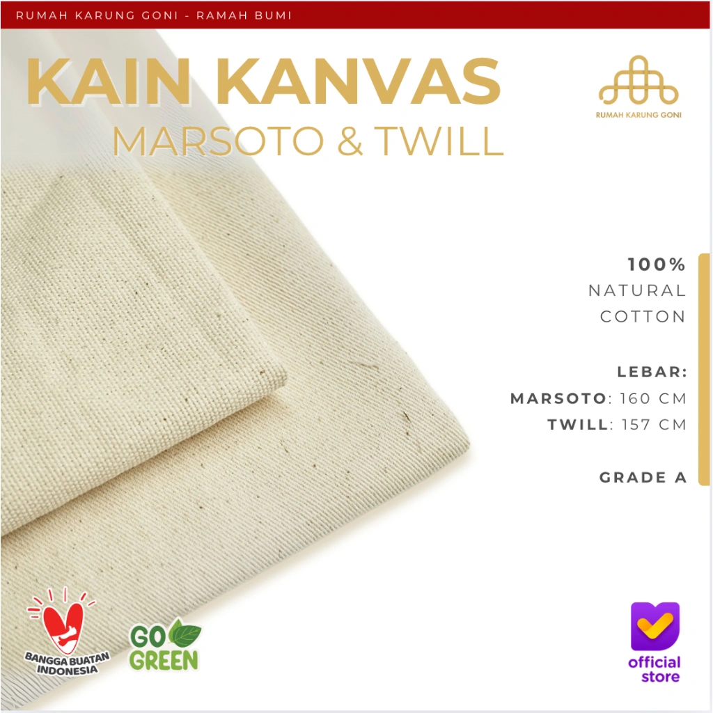 Kain Kanvas Canvas Meteran Twill Marsoto Lebar 160 cm - Canvas Grey Bahan Baby Kanvas Greige Bandung