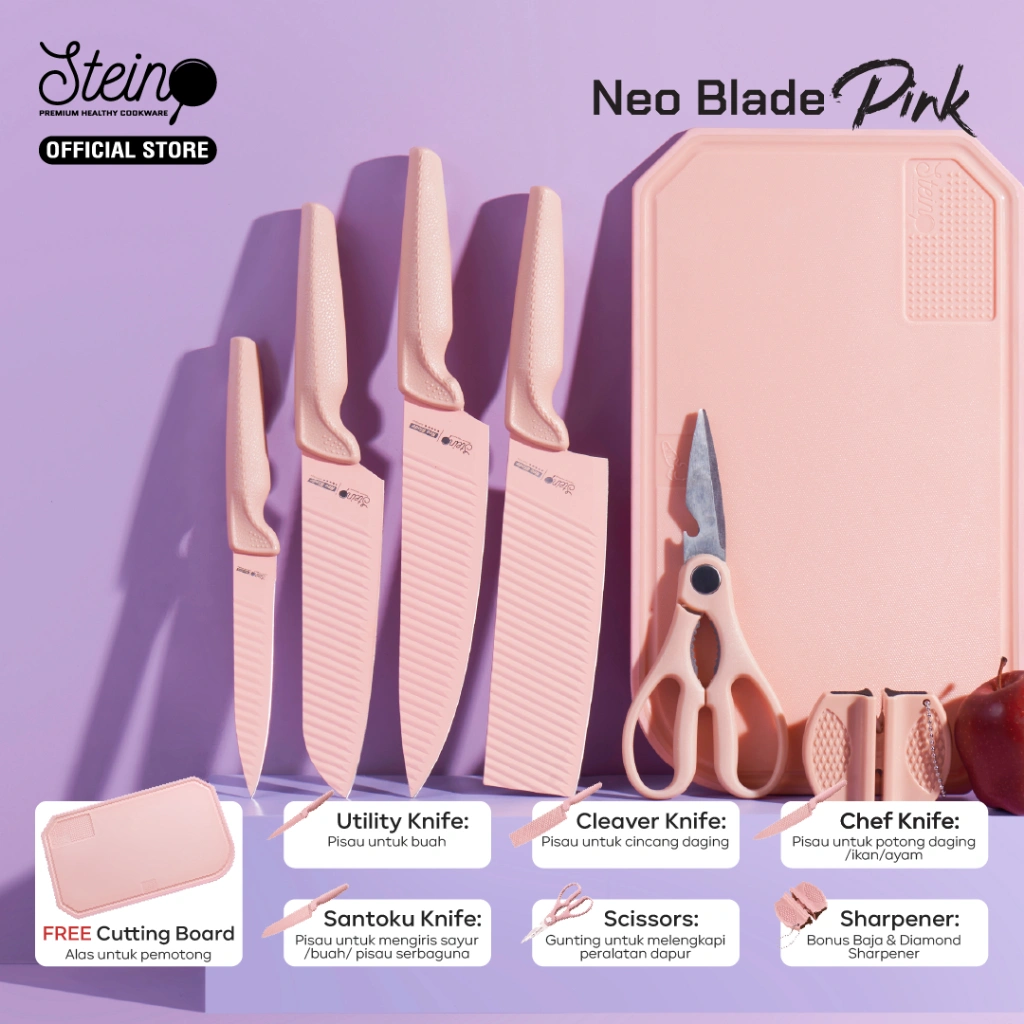 STEIN Neo Blade Pink 7in1 [PISAU SET + TALENAN)