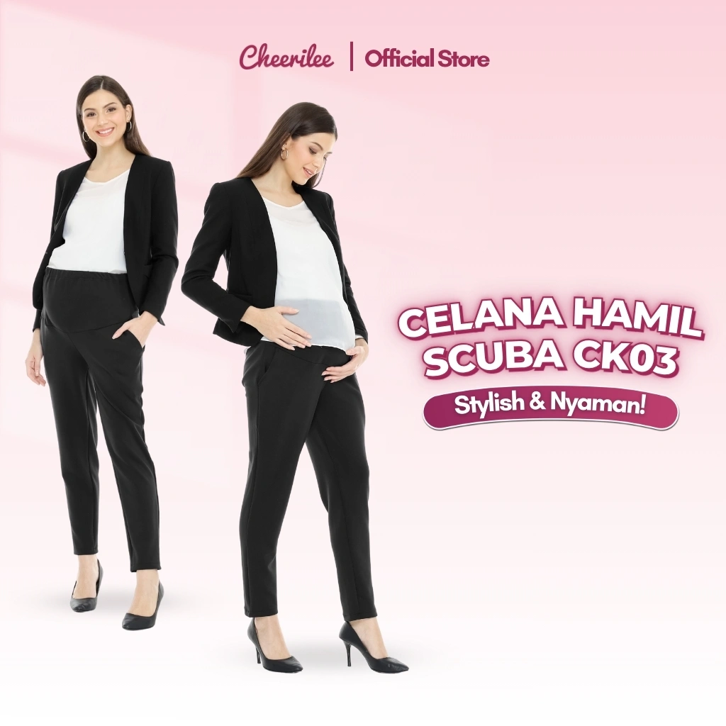 Cheerilee Celana Hamil Kerja Scuba Premium Wanita Jumbo Kekinian Bumil Formal Kantor Office