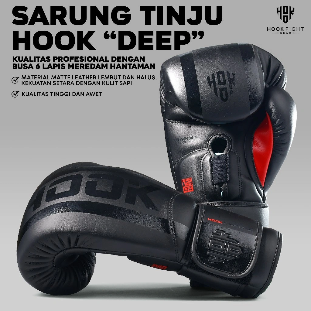 SARUNG TINJU HOOK FIGHT GEAR, BOXING GLOVES, SARUNG MUAYTHAI HOOK, GLOVES MUAY THAI, GLOVES BOXING