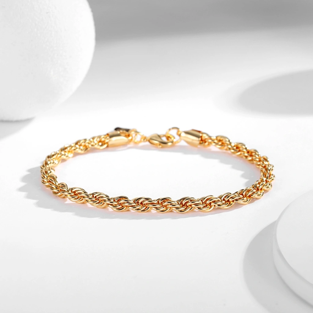 Lanmi Jewelry Desain Gelang Berlapis Emas Stainless Steel Anti Luntur Aksesoris Perhiasan Fashion Wanita Dewasa LM687
