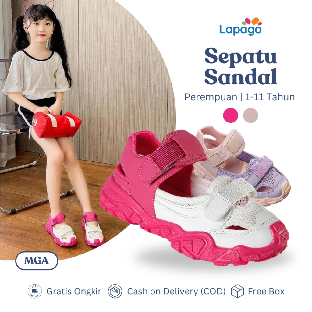 LAPAGO FREE BOX Sandal Casual Anak Perempuan Korea Usia 1 - 11 Tahun Type MGA