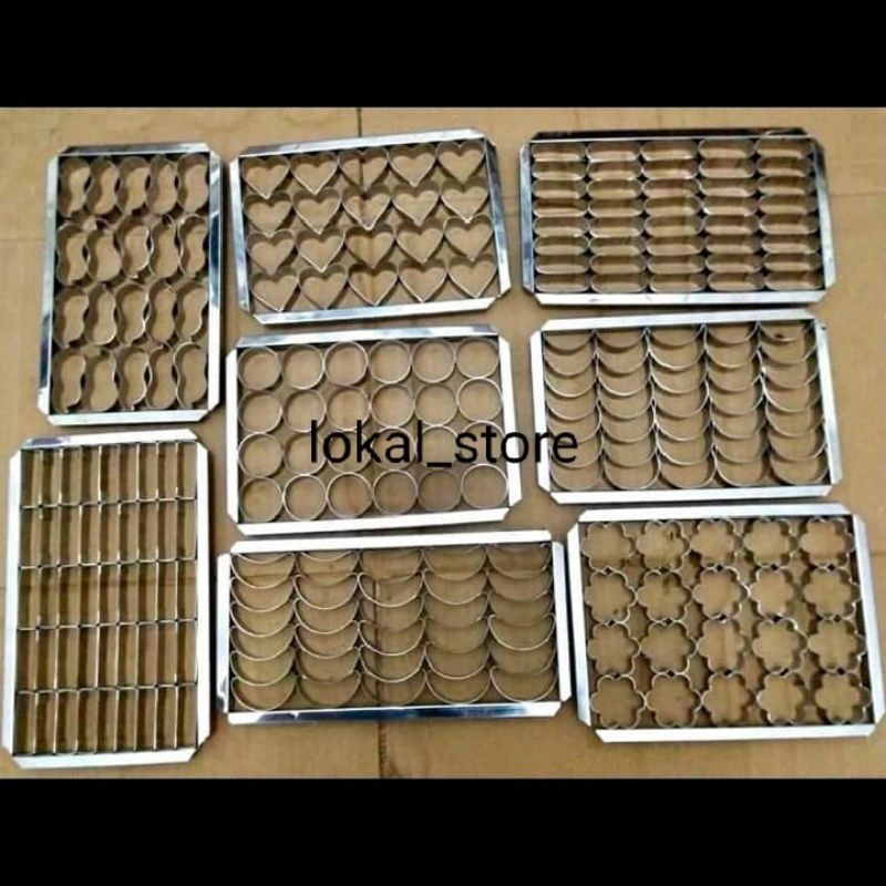 CETAKAN KASTENGGEL KOTAK/BINGKAI KUE KERING NASTAR BERBAGAI MOTIF, KACANG,BINTANG,SAKURA,OVAL,PERSEGI,HALLOKITTY,BULAT,HATI,SABIT