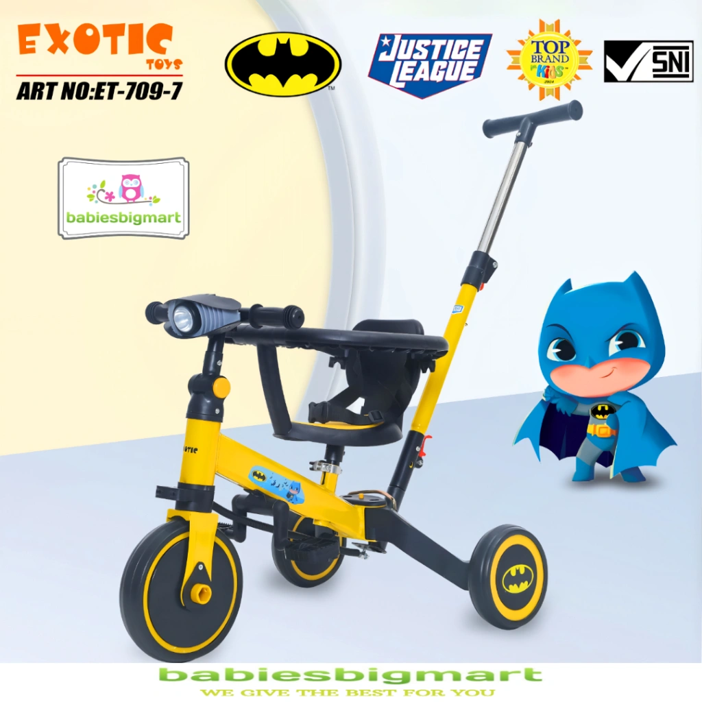 Sepeda Anak Roda Tiga 6 In 1 Balance Bike New Model EXOTIC ET 709 - 7 / ET 733 (5in1) / FAMILY F 702 / PMB NUWA T32 Dorongan Bisa Atur Stir Depan