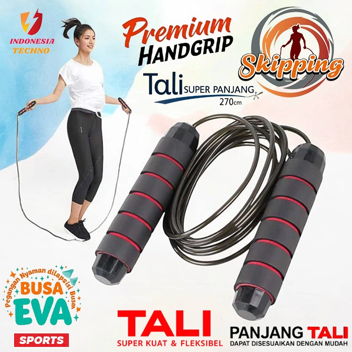 Jump Rope Skiping Jump Rope Skiping Workout Lompat Tali Foam Jump Rope / Lompat Tali Gagang Anti Licin / Skipping Rope / Tali Skipping SKIPPING SPEED ROPE LOMPAT TALI JUMP ROPE KARDIO CARDIO BISA COD ORIGINAL TERMURAH MURAH LEBAY INDONESIA TECHNO SPORTS