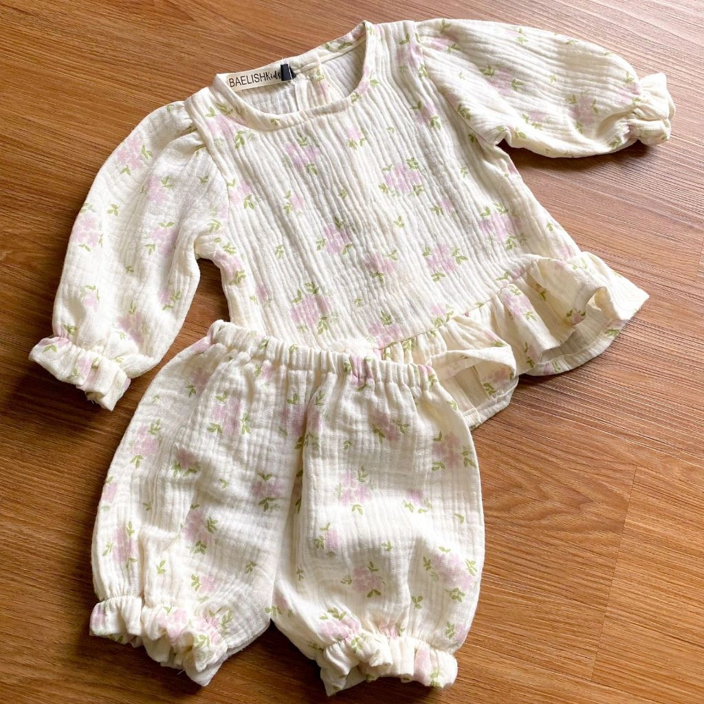 FREYA SET Baby 3 Bulan - 2 Tahun (Newborn) One Set Bayi Setelan Baju Anak Perempuan / Bodysuit / Romper / Jumpsuit / Jumper