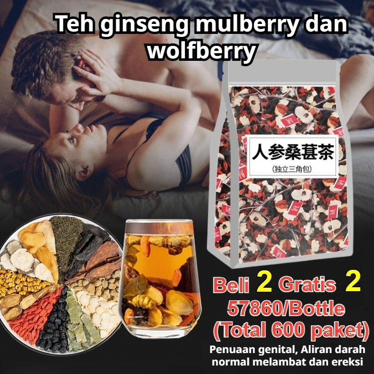Beli 1 gratis 1 [Vitalitas yang Melonjak]Teh Herbal Ginseng dan Goji Berry 5g*30 bungkus Teh Kesehatan dengan Mulberry dan Goji Berry Teh Pemulihan untuk Begadang yang Meningkatkan Warna Kulit Teh Goji Berry, Ginseng, dan Kurma Mera