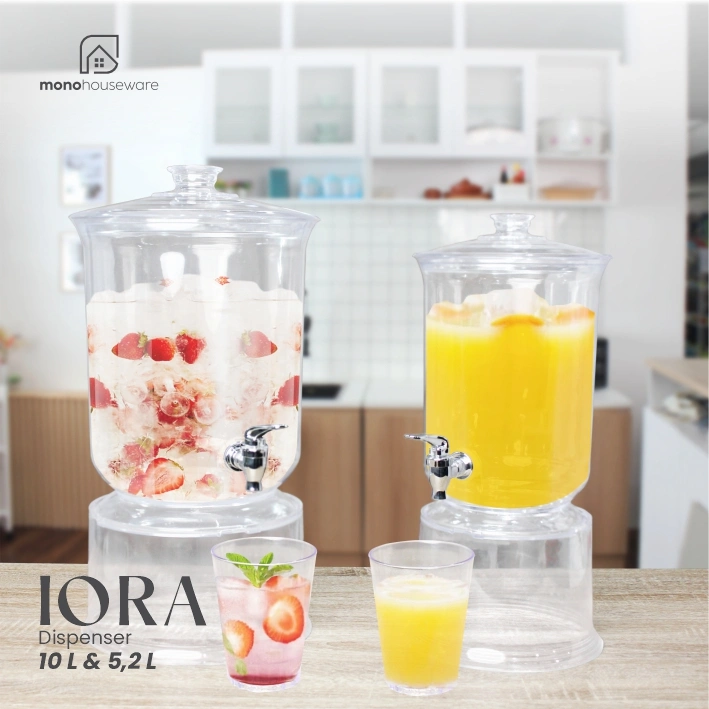 [ MONO ] IORA DISPENSER 5,2 & 10 LT/ DISPENSER JUICE/ WADAH JUICE/ DISPENSER AESTHETIC FREE GELAS