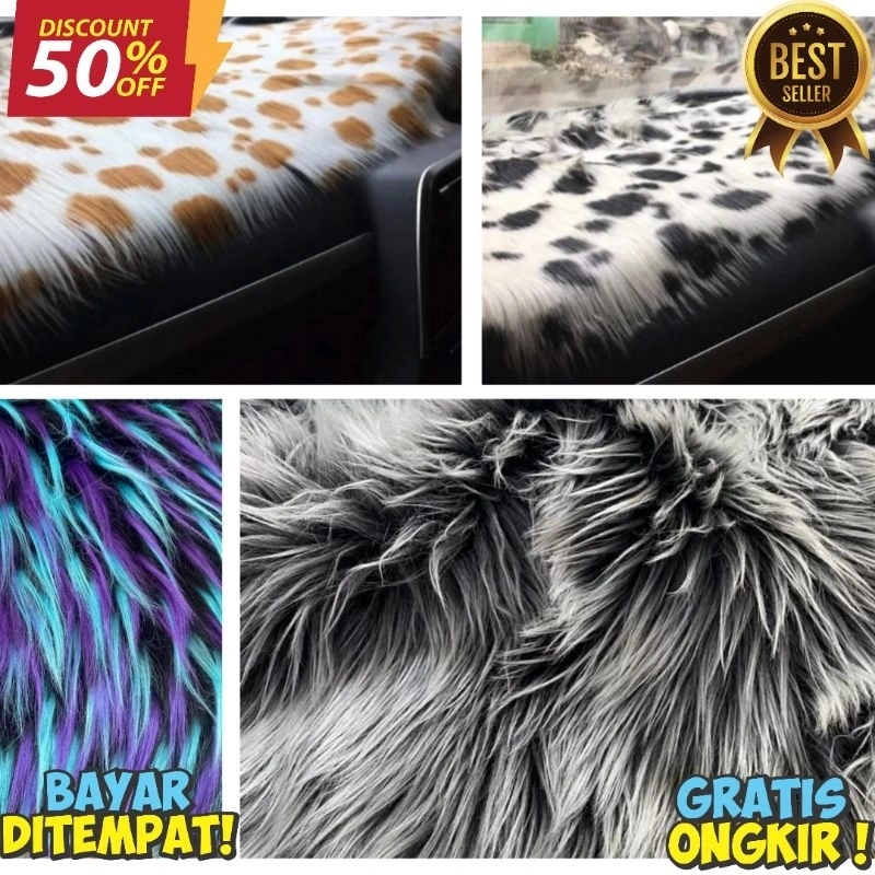 Alas taplak dashboard bulu korea gradasi (dua warna) universal aesthetic, Taplak mobil Bulu gradasi (dua warna) all varian car 40x150cm