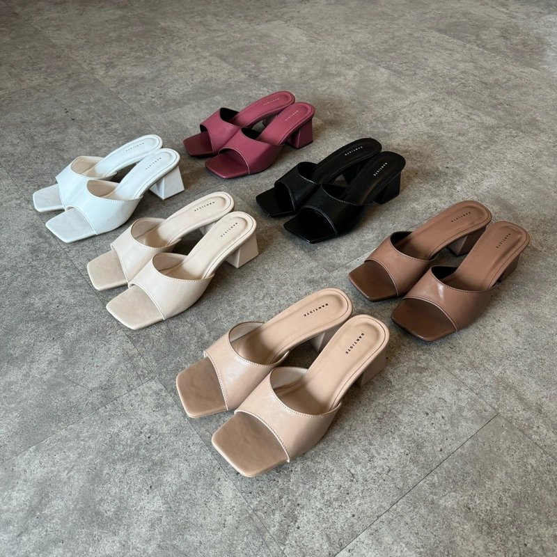 [ BARTISTE ] CACA HEELS WANITA | Heels Wanita Daily | Sepatu Heels Nyaman | Block Heels Hak Tahu (5 cm) (7 cm) maroon