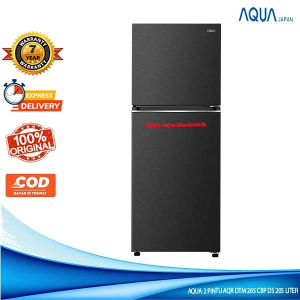 Kulkas 2 Pintu AQUA DTM 265 CBP DS Low Watt 260 Liter 48 WATT No Frost Garansi 7 TH