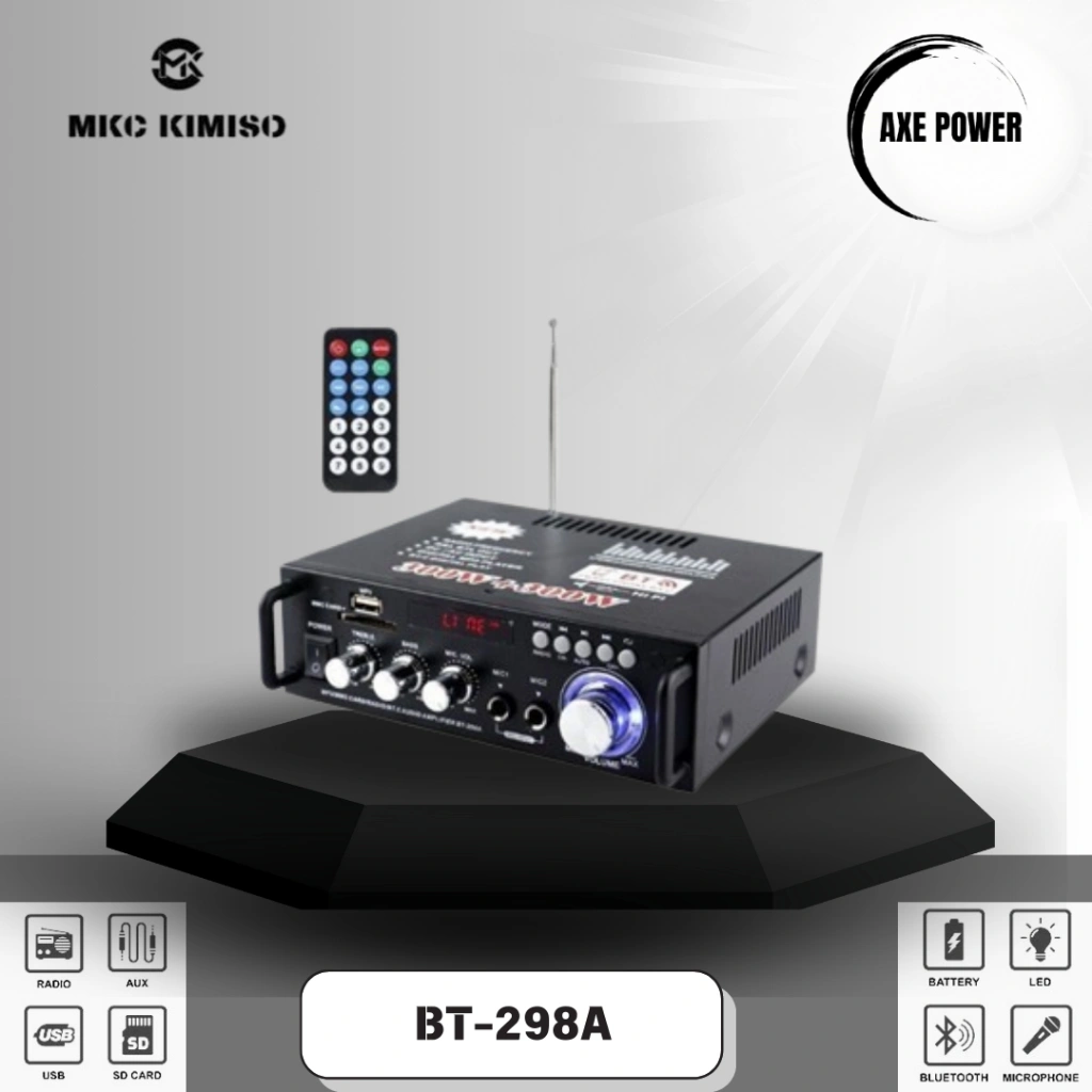 Amplifier Home Teater Audio 300+300W Live Sound System Karaoke -BT 298A