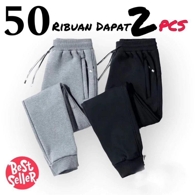 PROMO HEMAT 2 PCS 50 RIBU CELANA JOGGER TRAINING OLAHRAGA PRIA WANITA