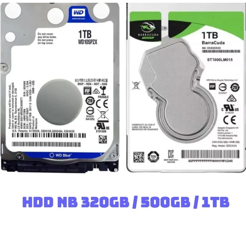 Hardisk NB 1TB / 500GB/ 320GB WD Blue / Barracuda Sata 2.5 Baru Promo Hardisk Laptop / PS