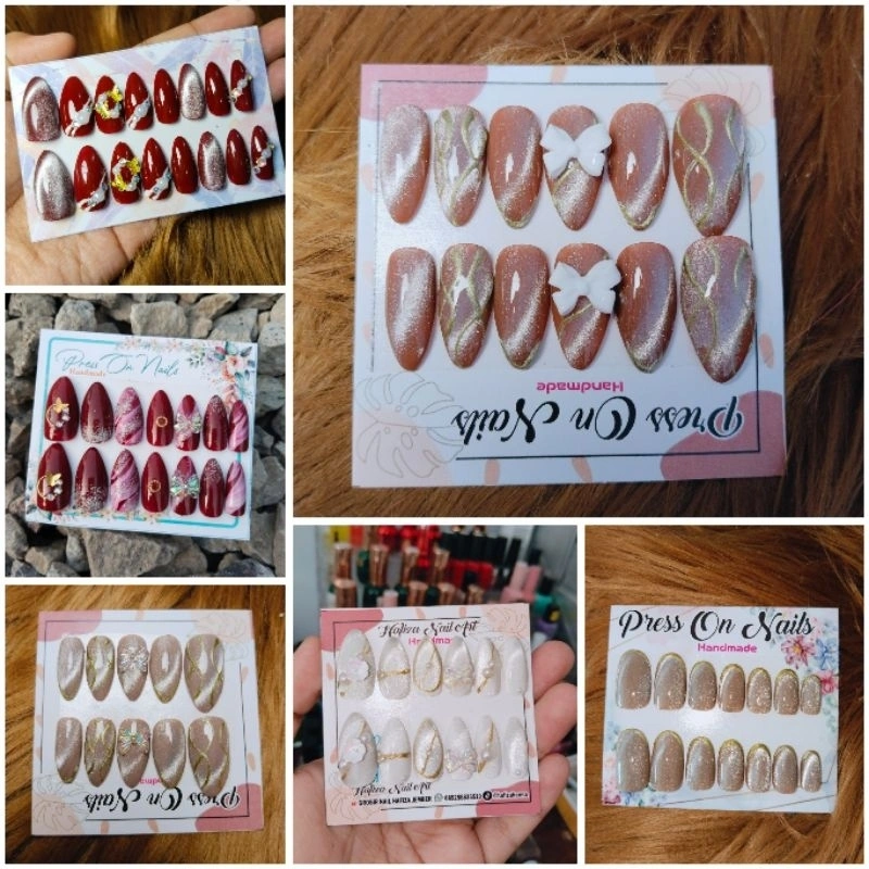 NAIL CAT EYE FREE LEM JELL/ready berbagai motif mewah