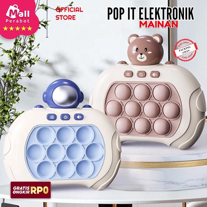 Mall Perabot Mainan SNI | Pop It Elektronik Bubble Game | Quick Push Fidget Toys PopIt Dengan Game Led Musik Puzzel Anak
