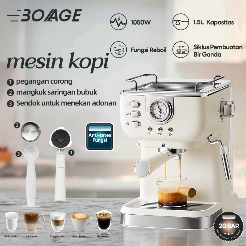 Espresso Machine Coffee /Mesin Kopi Espresso 2 in 1 Coffee Maker/Espresso Listrik/ferratti ferro/Electric Espresso Maker/Espresso Otomatis/mesin kopi multifungsi profesional/mesin kopi kecil rumah multifungsi semi otomatis buih uap komersial instan