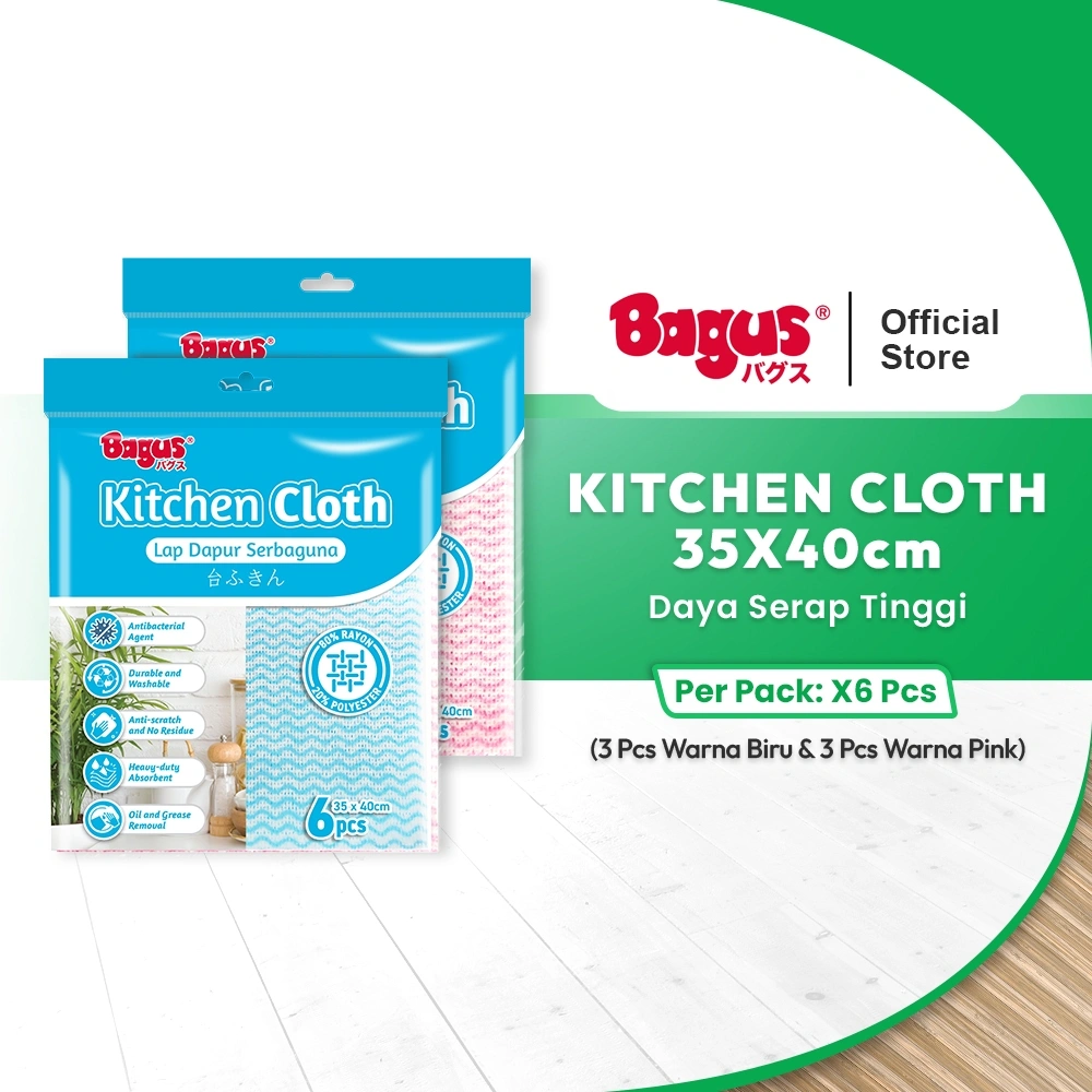 Bagus Kitchen Cloth Uk. 35x40 cm 6’s Kain Lap Dapur Serbaguna Anti Bakteri