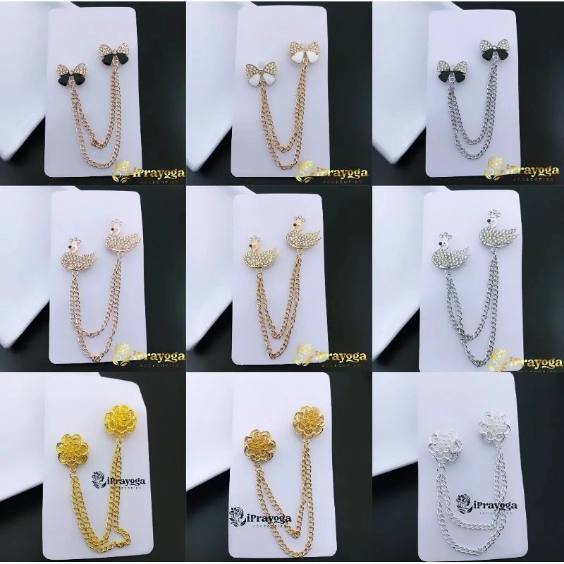 Bros Kebaya Kenari Jurai | Bros Bali | Bros Bunga | Bros Pin Rantai Jas Cewek/Cowok | Bros Pin Rantai Rumbai