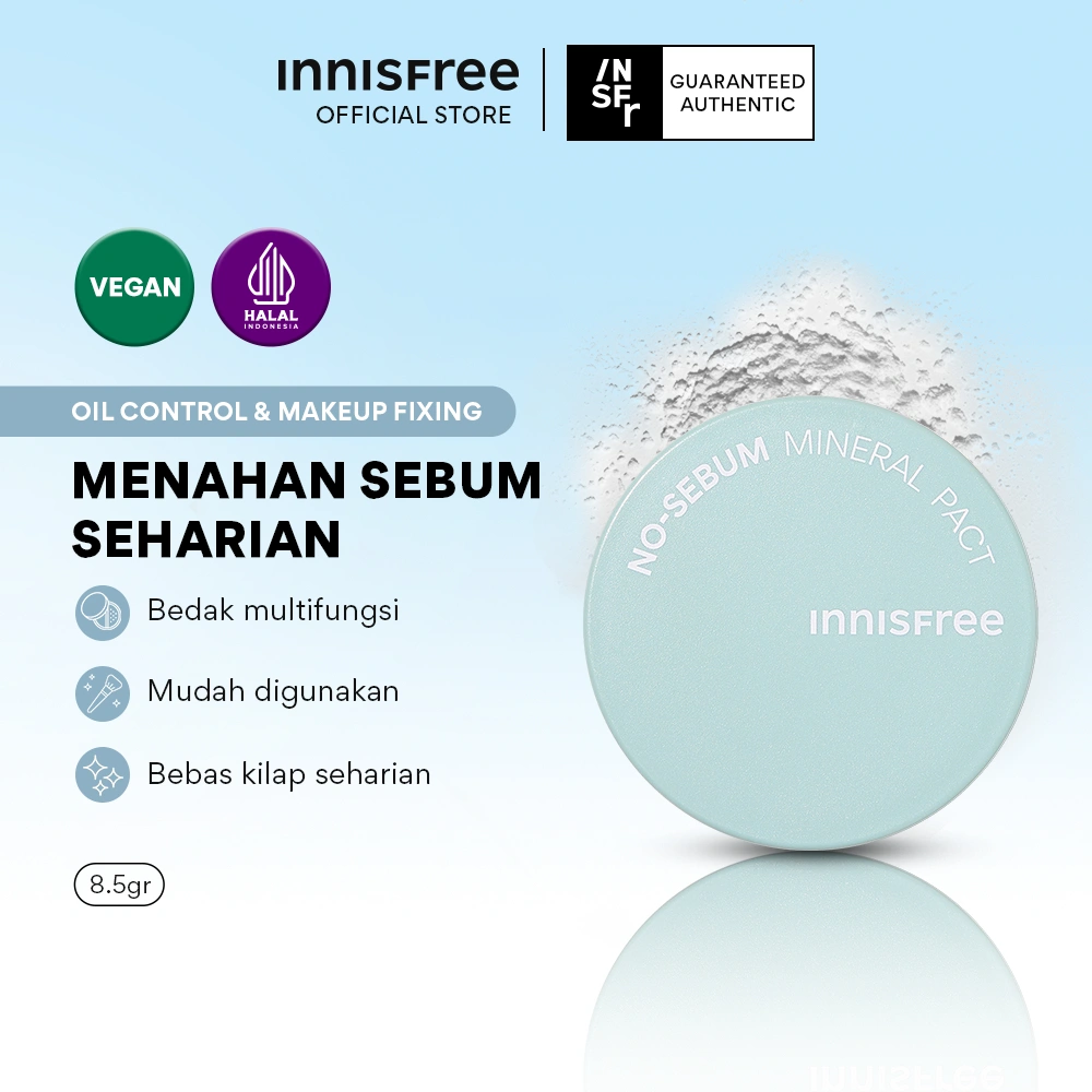 Innisfree No Sebum Mineral Pact 8.5g - Bedak Padat untuk Mengontrol Minyak