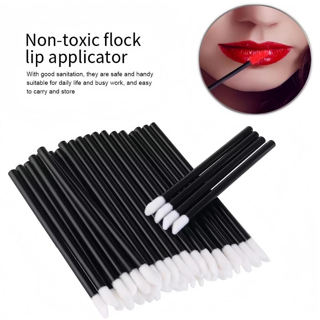 50 PCS Disposable Lip Wand Brush Applicator Kuas Lipstick / Aplikator Kuas Bibir Lip Glossy Gloss Tint Spoolie lipgloss lipblam sekali pakai makeup tool Lip cream