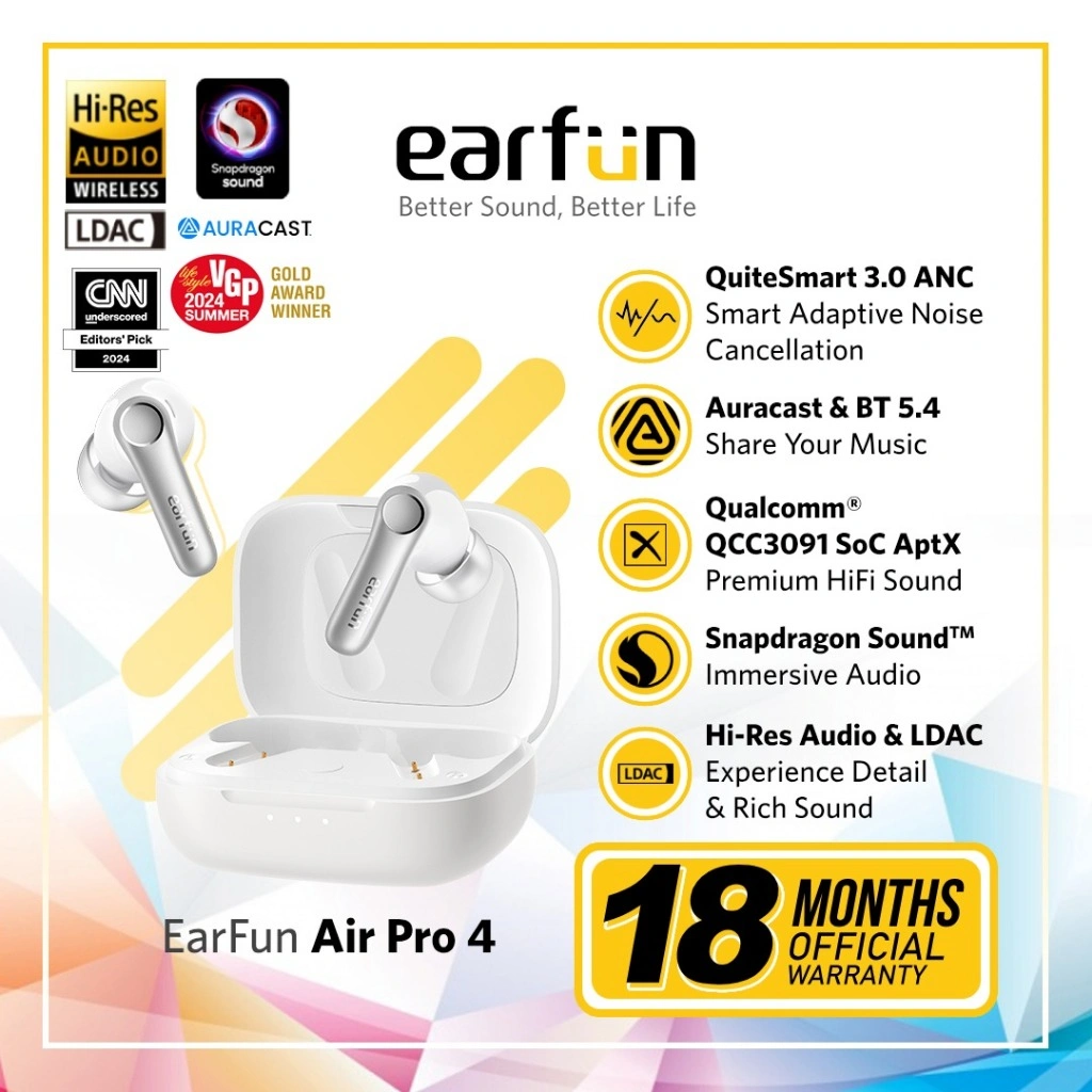 Special Color Edition - EarFun Air Pro 4 - ANC TWS with Snapdragon LDAC Audio & Auracast