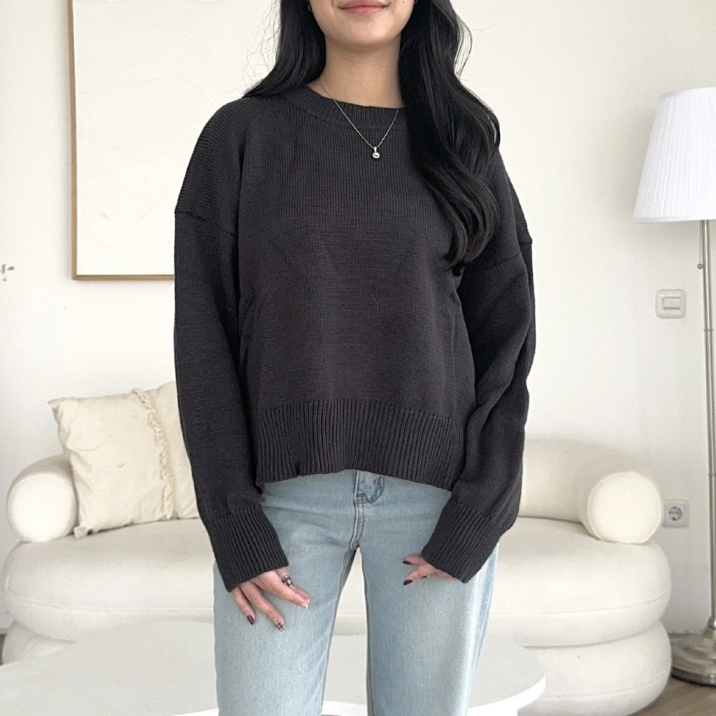 [ NEEDAKNIT ] Rory Top Baju Atasan Wanita Terbaru Kekinian Cardigan Korean Style Sweater Knit Rajut