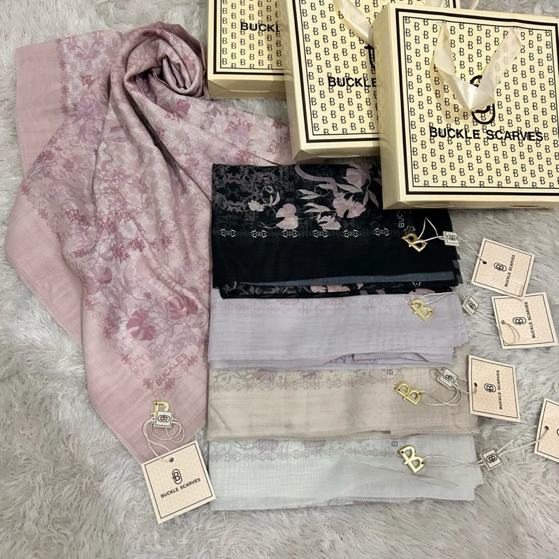 Box Buckle Scarves ORIGINAL by AZARA || Hijab Segi Empat Motif Premium Box Buckle Scarves