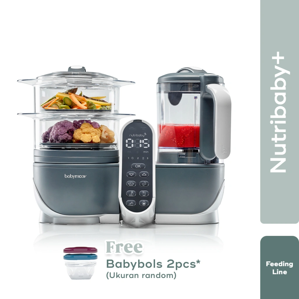 BABYMOOV - Nutribaby+ - Industrial Gray / Food Processor Bayi / Blender Makanan Bayi