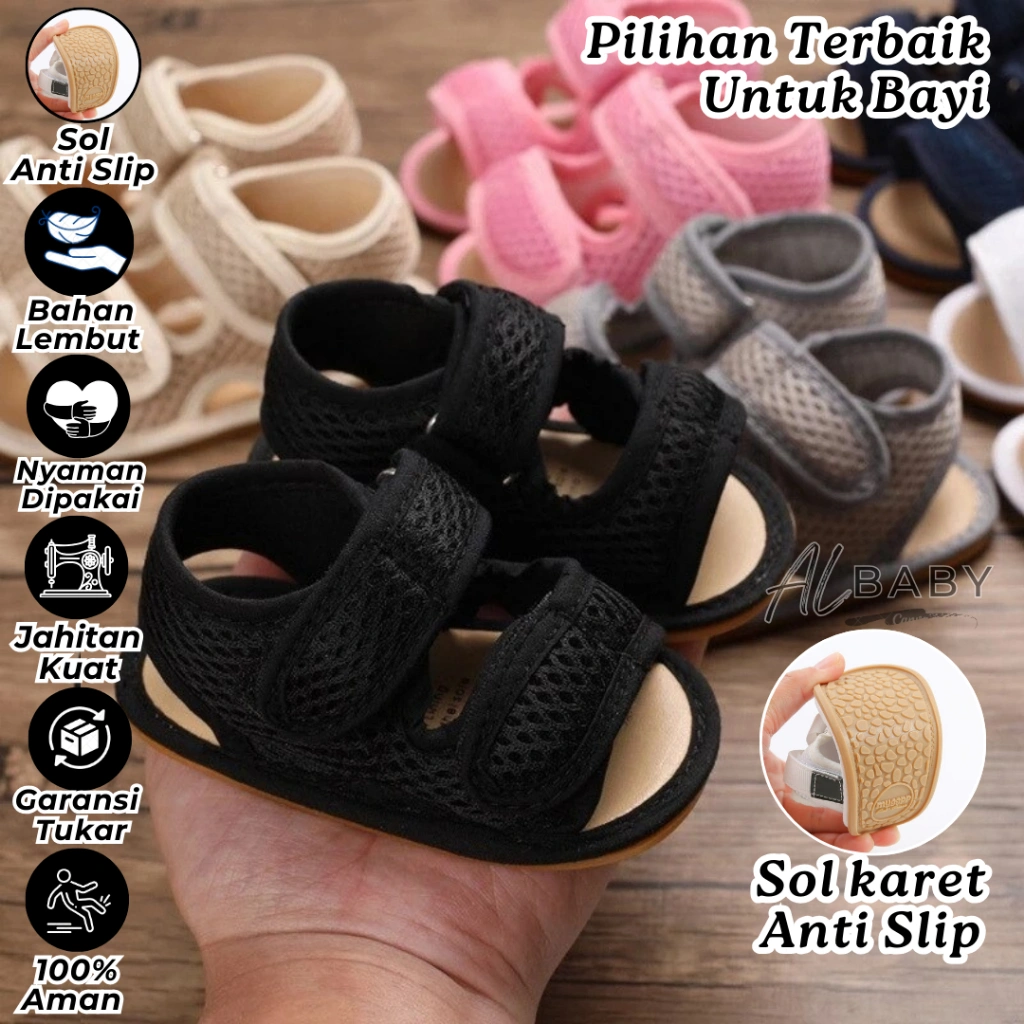 ALbaby Sandal Bayi JALA Laki Laki Perempuan 0 6 12 Bulan Sepatu Bayi Laki Laki Perempuan 1 Tahun