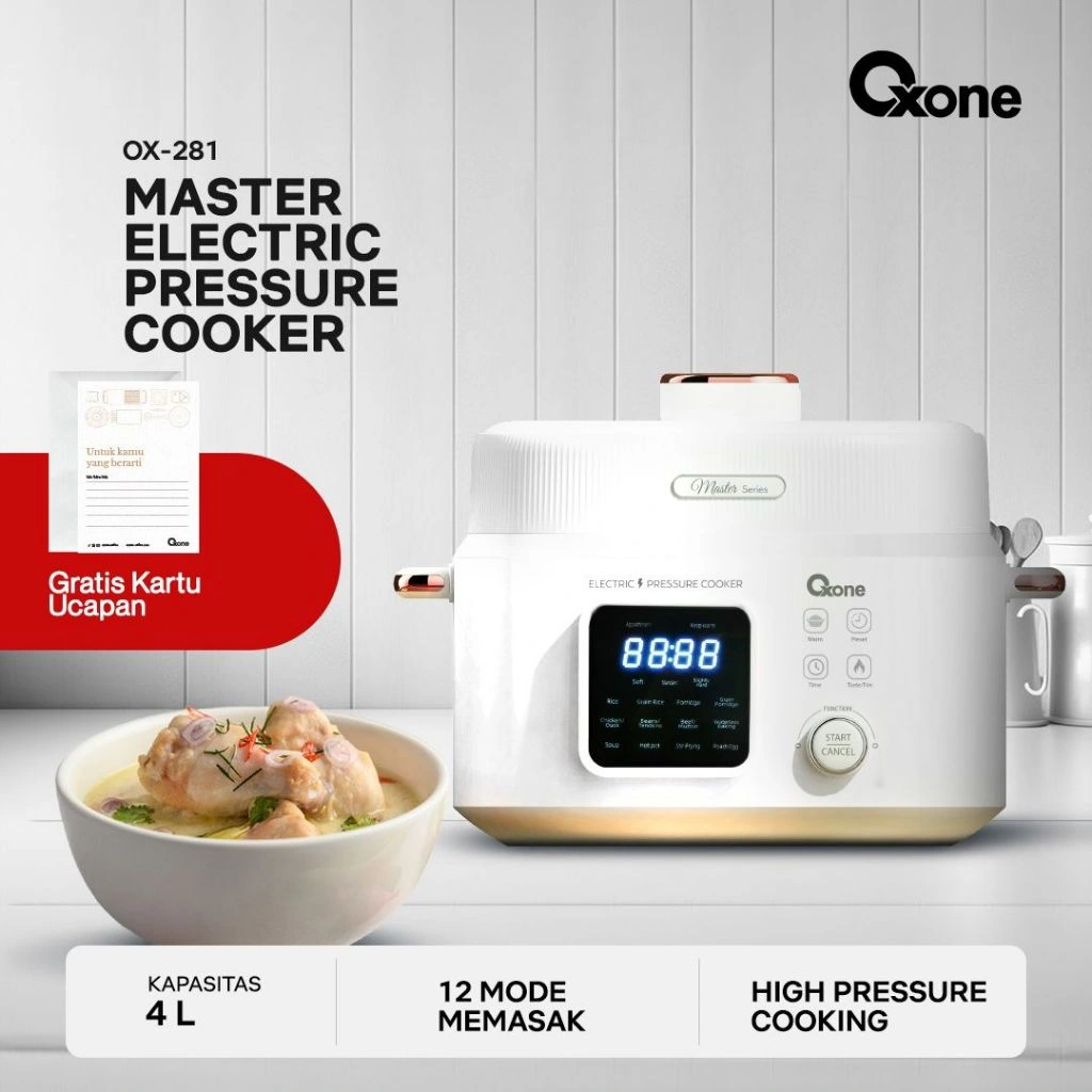 Oxone OX281 Master Electric Pressure Cooker | Presto Elektrik | Multifungsi | MPASI bayi