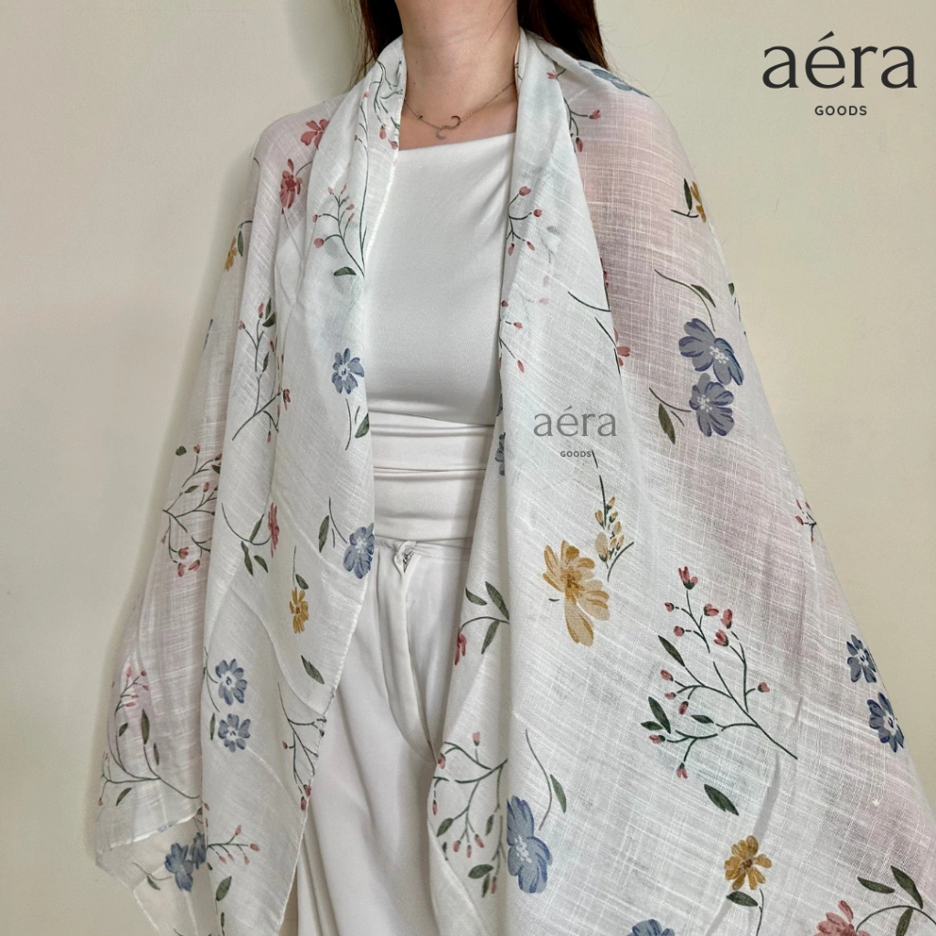 AERA shawl selendang motif bunga syall kain kerudung pashmina wanita SYL 04