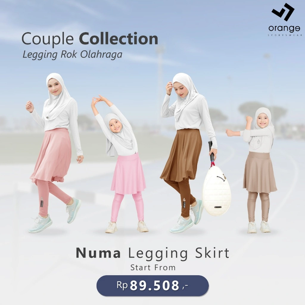 Celana Senam Rok Legging Rok Olahraga Anak Dewasa Skirt Sport Zumba Senam Renang Jogging - Numa Legging Rok