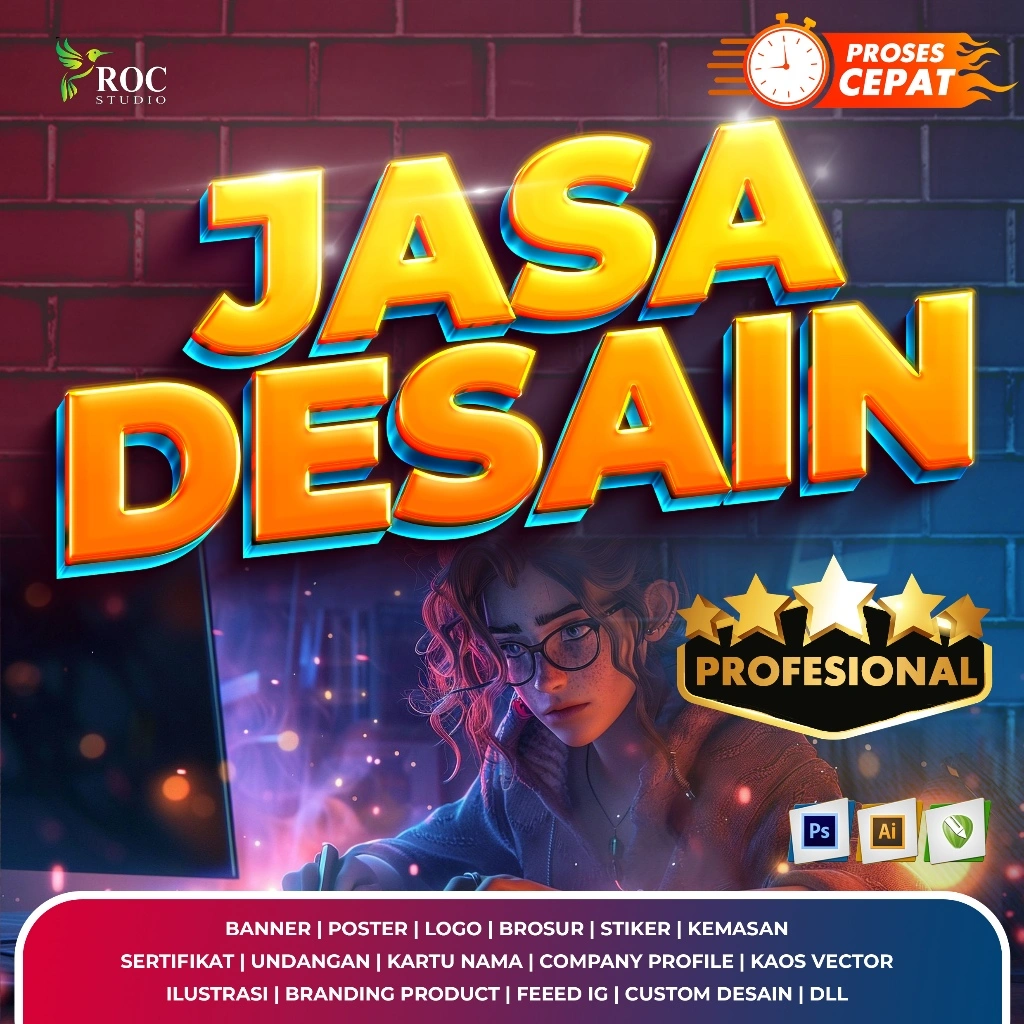 JASA DESAIN PREMIUM PROFESIONAL BERGARANSI  LOGO , BANNER , SPANDUK , UNDANGAN , STIKER , POSTER , FLYER , MOCKUP , SERAGAM , JERSEY , PAMFLET , DAFTAR MENU , FEED IG , SERTIFIKAT, DLL