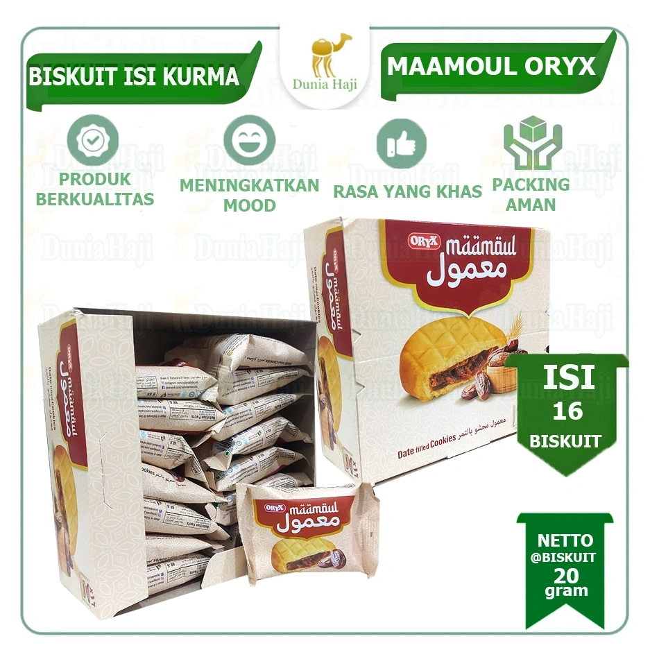 Biskuit Maamoul Mammoul Mamoul Oryx Biskuit Kurma Biskuit Arab ORIGINAL PALING MURAH /PACK isi 16pcs