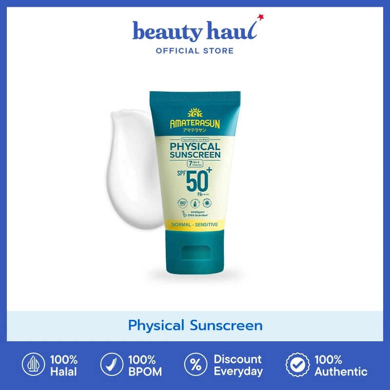 AMATERASUN Physical Sunscreen SPF 50+ PA++++ 30gr - Sunscreen Mineral untuk Kulit Sensitif dengan Perlindungan Maksimal