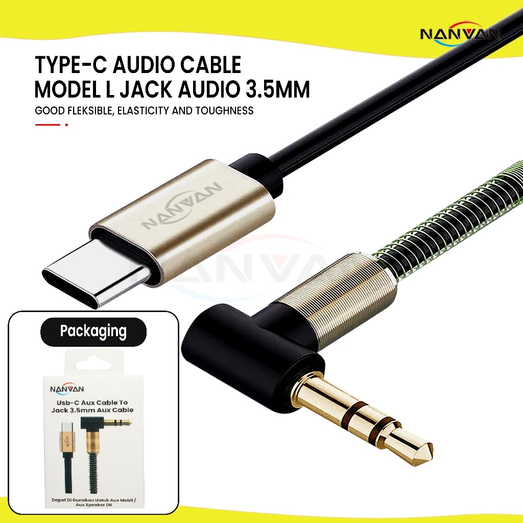 NANVAN Type-C Kabel Aux Audio To Speaker/Mobil For handphone Smartphone