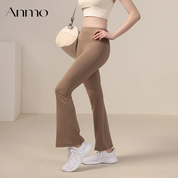ANMO- Celana Legging Wanita Flare Pants Legging Celana Sport Wanita Legging Olahraga Wanita Celana Lejing Legging Yoga Celana Highwaist Wanita