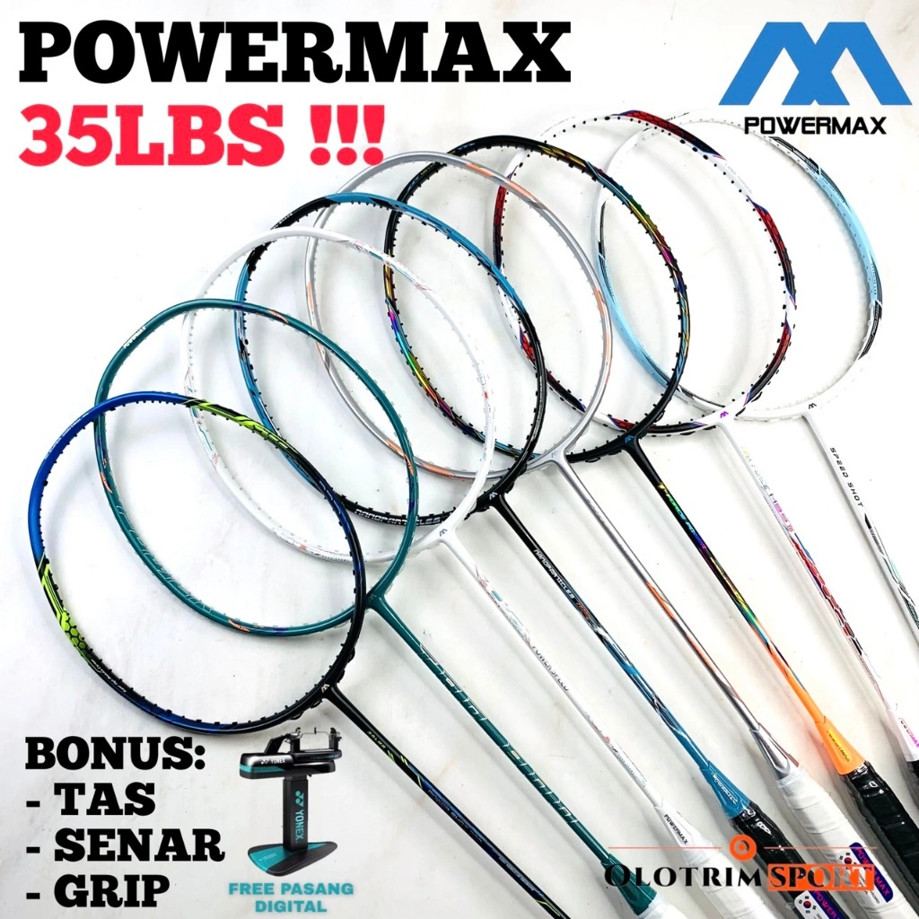 35 LBS !!! Raket Badminton POWERMAX NANO PARTICLES TRD M99 POWER SPEED KILLER FORCE SHOOT POWER MAX Original