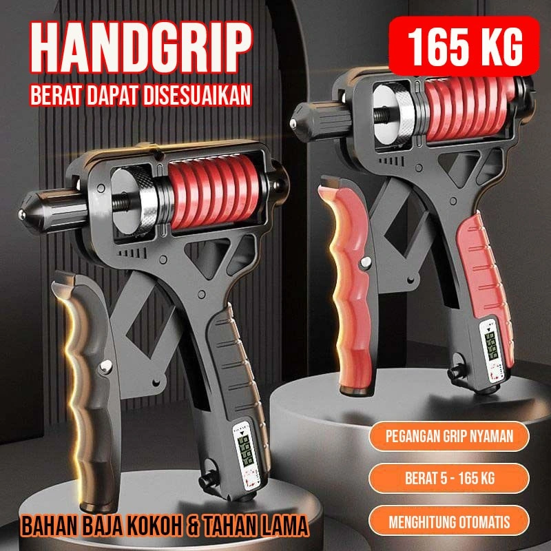 BBAK Handgrip 165 KG Alat Fitness Gym Olahraga Otot Tangan Hand Grip Dilengkapi Penghitung Otomatis