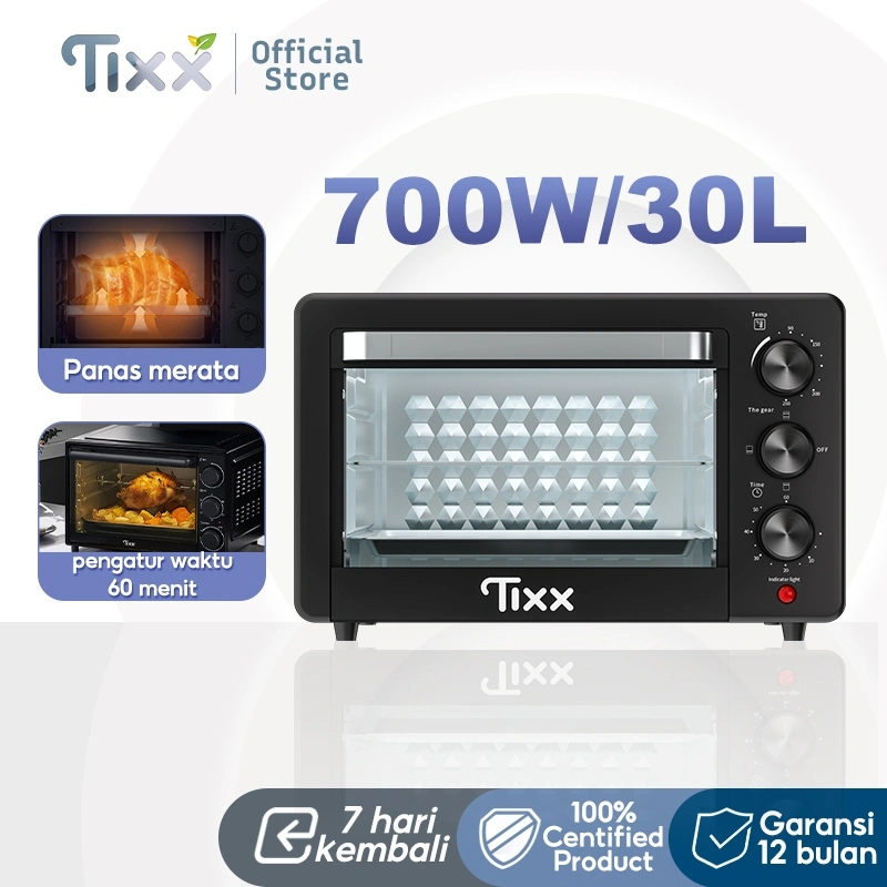 TIXX Oven Listrik Hemat Energi 15L/30L 1000W Electric Oven Kue Pagi Pembuat Roti Oven Multifungsi