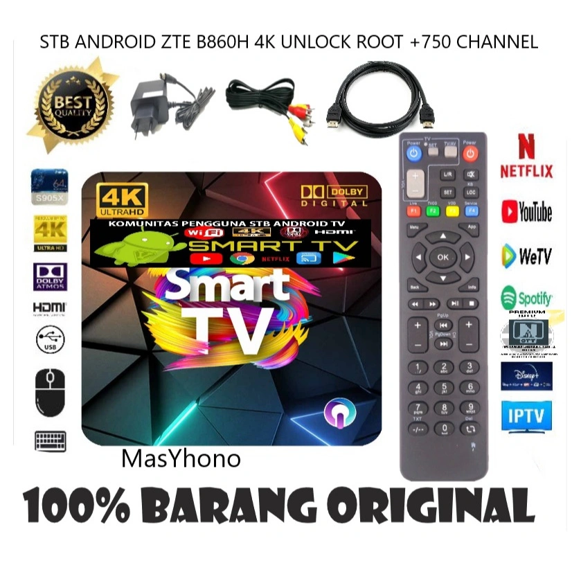 Set Top Box STB Android Smart TV Box B86OH Sudah Unlock Root Full Custom Full Aplikasi Full Fitur SIAP PAKAI