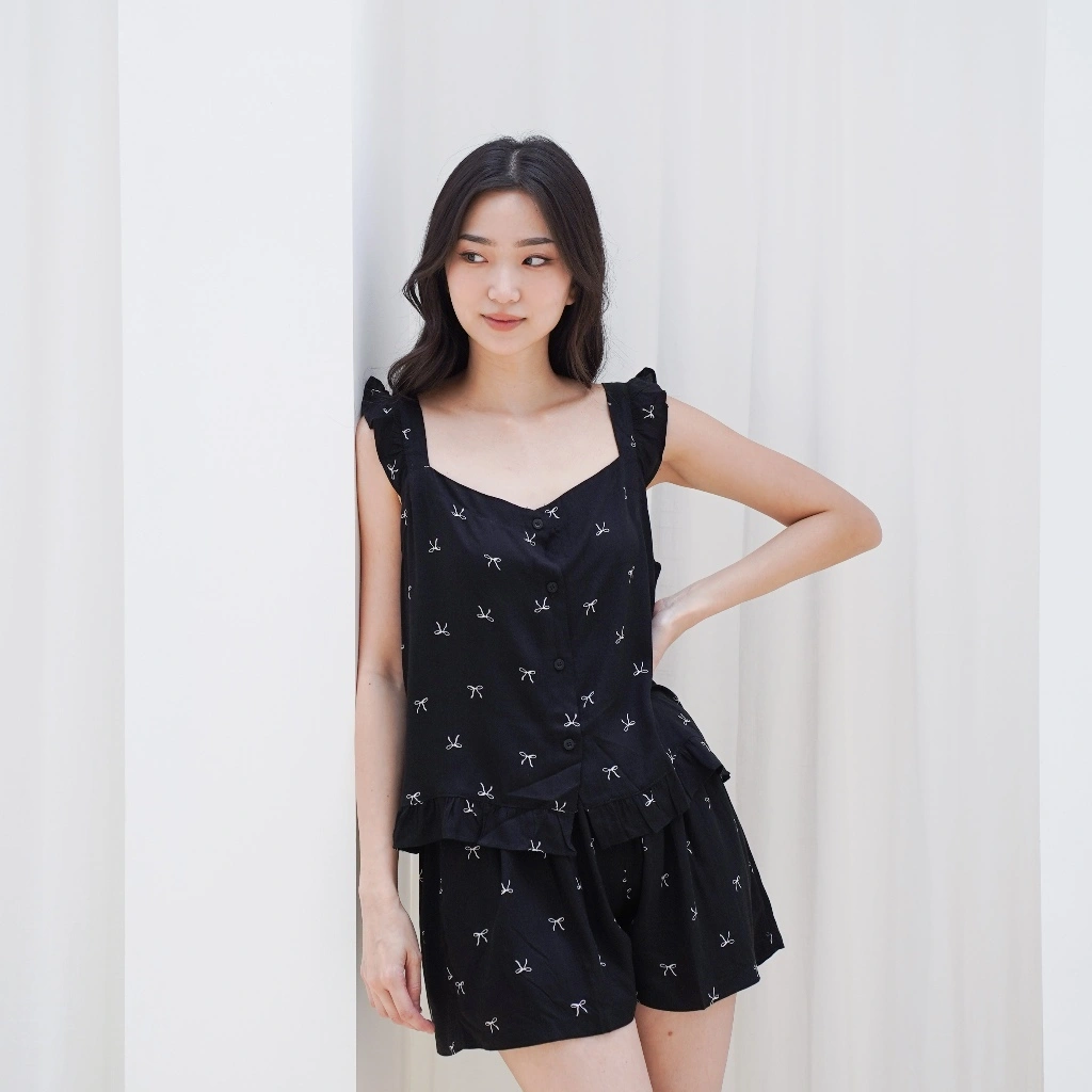 AURAE - Moana | Setelan Daily Wear Babydoll Rayon Piyama Wanita Celana Pendek